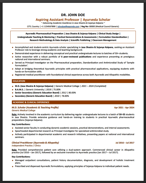 Formatted Agency CV