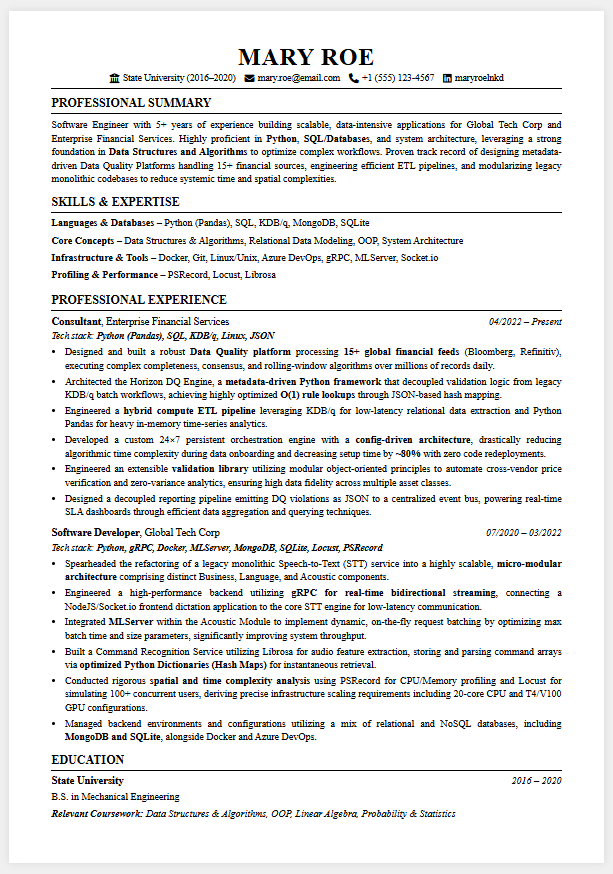 Polished Agency CV After